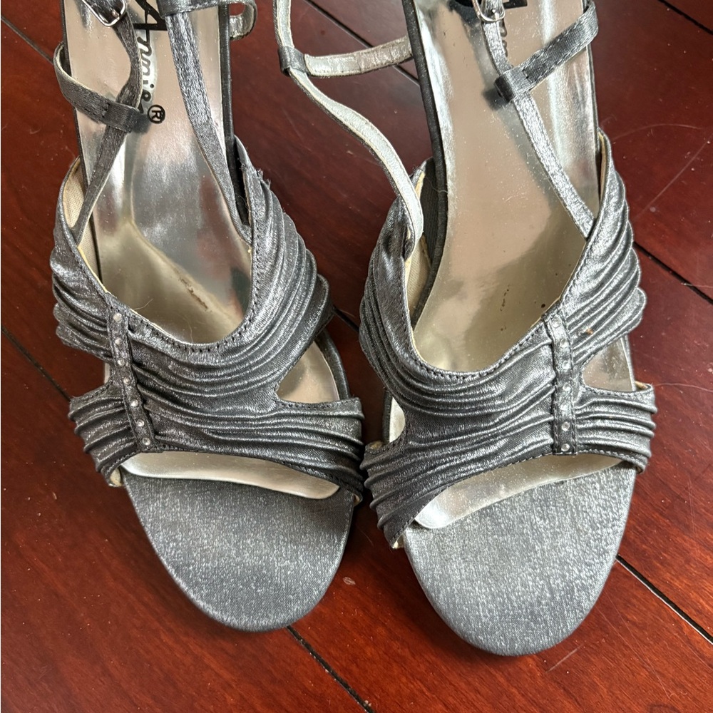 Annie Silver Strappy Heels for Special Occasions